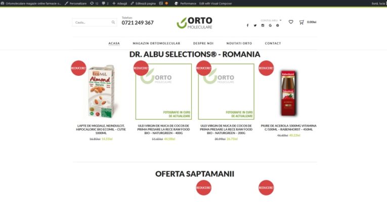Optimisation for online bio products shop website.