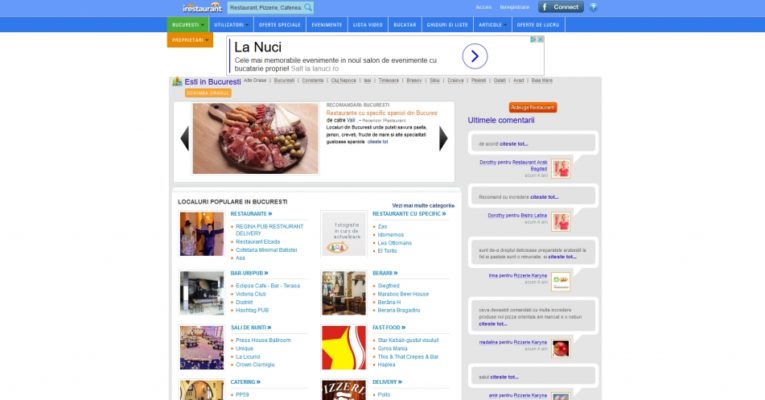 Optimisation for restaurant guide in Bucharest.